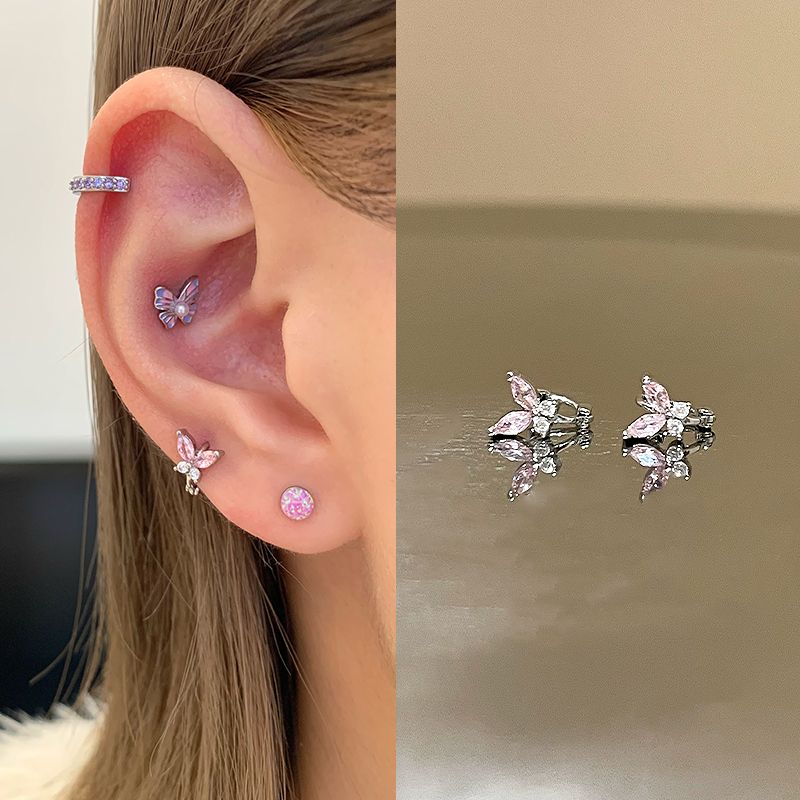 Ear Bone Nail Ear Bone Ring Medical Titanium Steel Ear Studs Ear Hole Titanium Alloy Female Ear Worm Nail Edge Unique Earrings Earrings