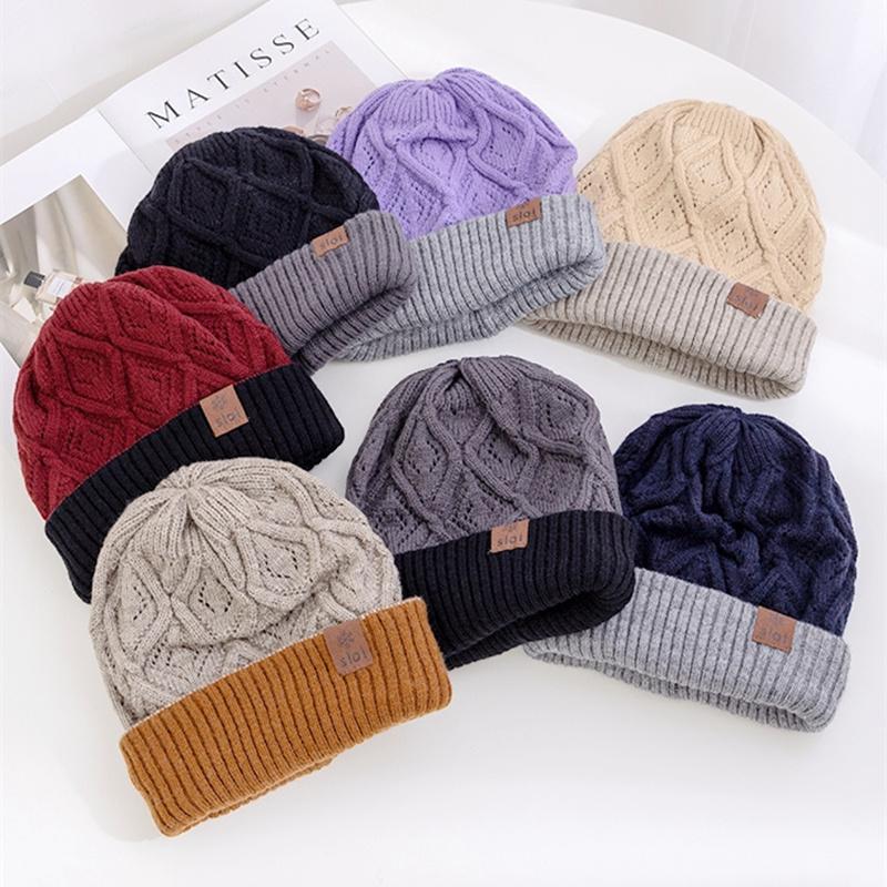 Winter Slouchy Fashionable Trendy Women New Brand Latest Fresh Hats Various Wearing Method Reversible Beanie Hat Thick Knitted Hats