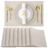 2/4PCS Placemats Washable Easy To Clean Vinyl Dining Table Pads Durable PVC Weave Table Mats Coasters Banquet Party Home Decor