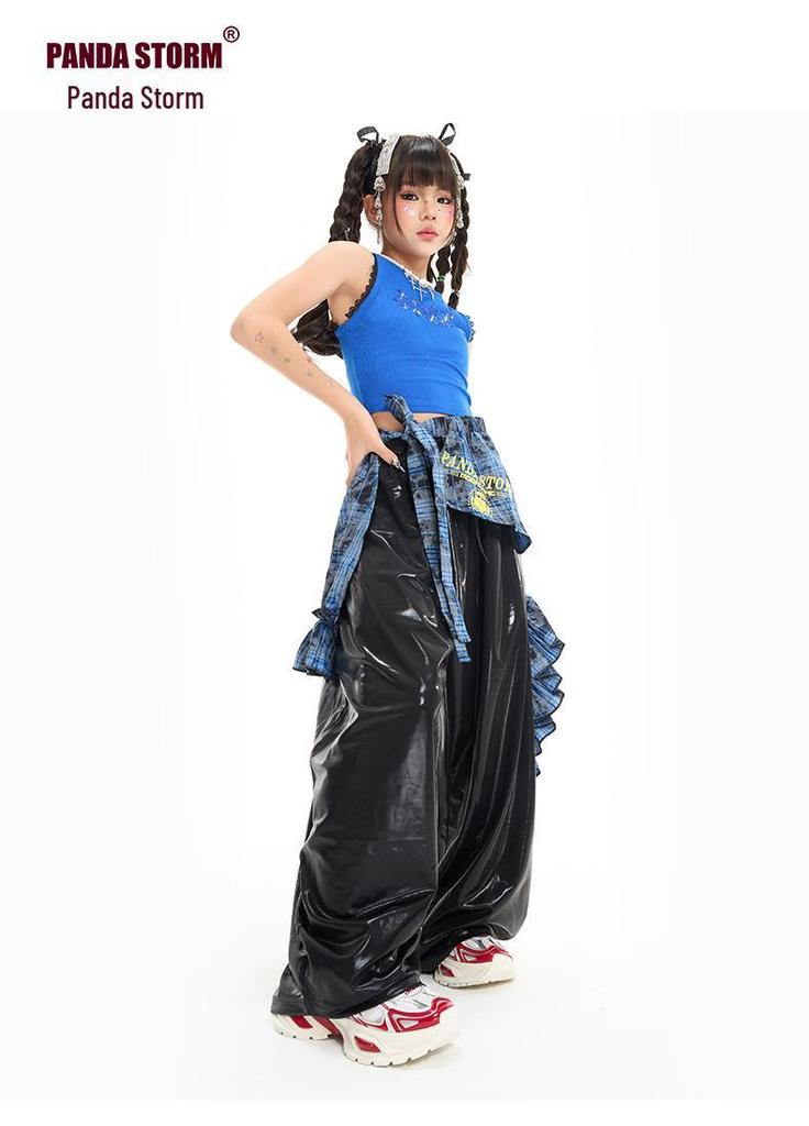 Girls' Rhinestone Vest & Loose Pants Hip Hop Dance Costume Set
