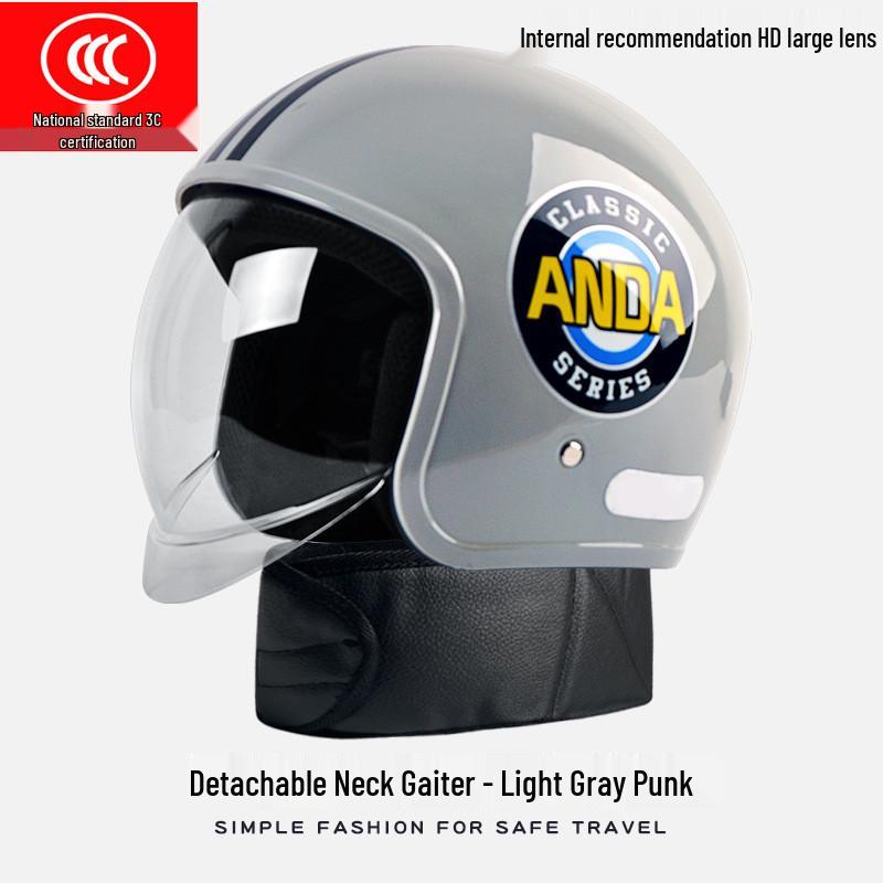 3C Certified AD Electric Motorcycle Helmet, All-Season Half Helmet for Men and Women, Winter-Proof for Scooter Commuting
