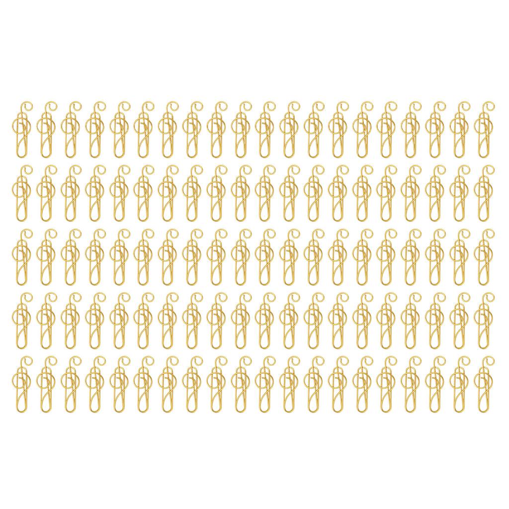 100Pcs Fancy Paperclips Music Note Style Anti Slip Metal Box Packed Cute Paper Clips for Notebook Sc