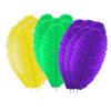 18 Pcs Mardi Gras Feathers - 7.8-10 Inches Green, Gold & Purple Feathers For DIY Crafts, Carnival Costumes & Mardi Gras Party Decorations