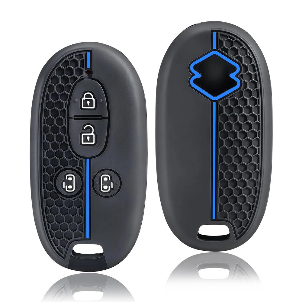 Silicone 4 Buttons Car Key Case Cover Shell Fob For Suzuki Palette Solio Mr Wagon Hustler Alto Lapin Every Spacia Protector