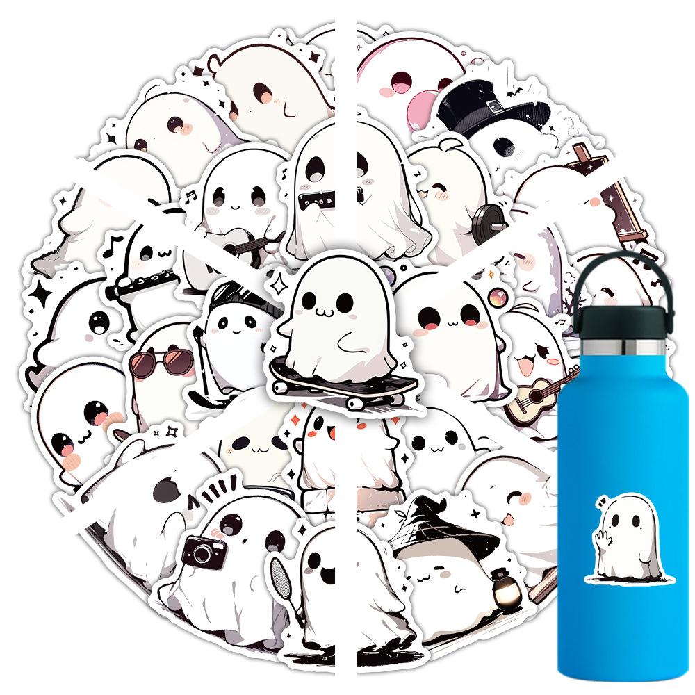 1054Pcs Cartoon Cute Ghost Funny Meme Sticker Halloween Creative Decoration Doodle Diy Skateboard Helmet Laptop Decal Kids Toy