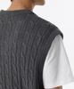Musinsa Standard Cotton Cable V-Neck Knit Vest [Gray]