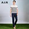 Antonio Herren Kurzarm-Strick-T-Shirt aus Seidenmischung