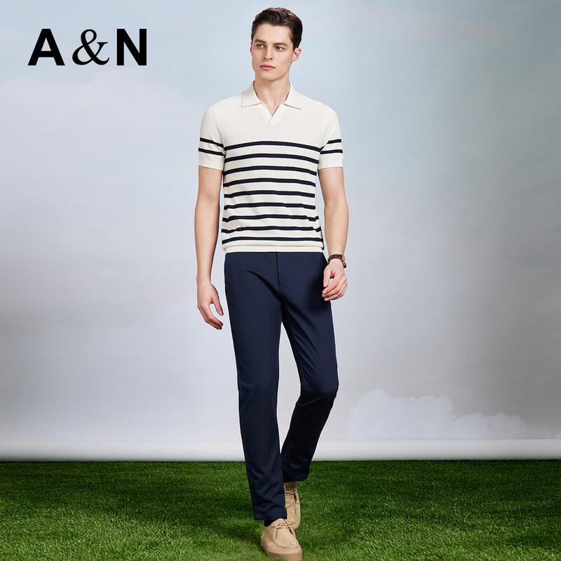 Antonio Herren Kurzarm-Strick-T-Shirt aus Seidenmischung