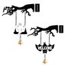 Fun Halloween Decorations Wall Mounted Hanging Bell, Clear Sound Ghost/Bat Decorative Cute Dinner Bell for Outdoor Front Door Garden Porch