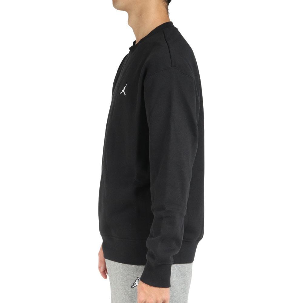 Jordan Solid Color Crew Neck Pullover With Logo Print Long Sleeve Sweatshirt Men Sweatshirt Black DQ7521-010