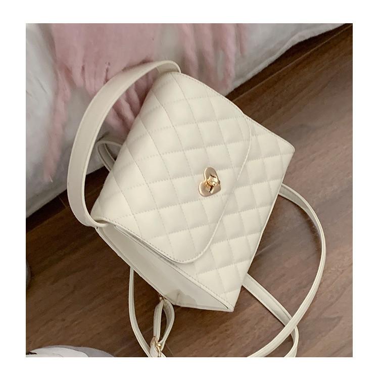 IELGY Korean Version Fashion Pink Diamond Backpack All-Match Simple Backpack