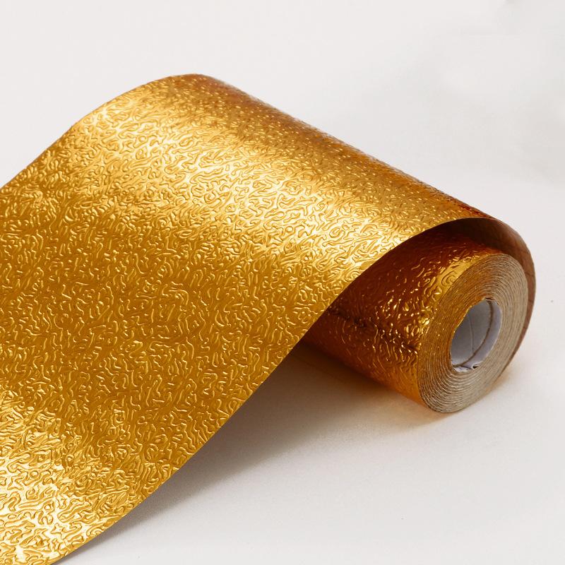 

1PC 5mx10cm Golden Self-Adhesive Wallpaper Border - PVC Removable Waterproof Film, Suitable for Picture Frames, Bathrooms, Kitch 5m