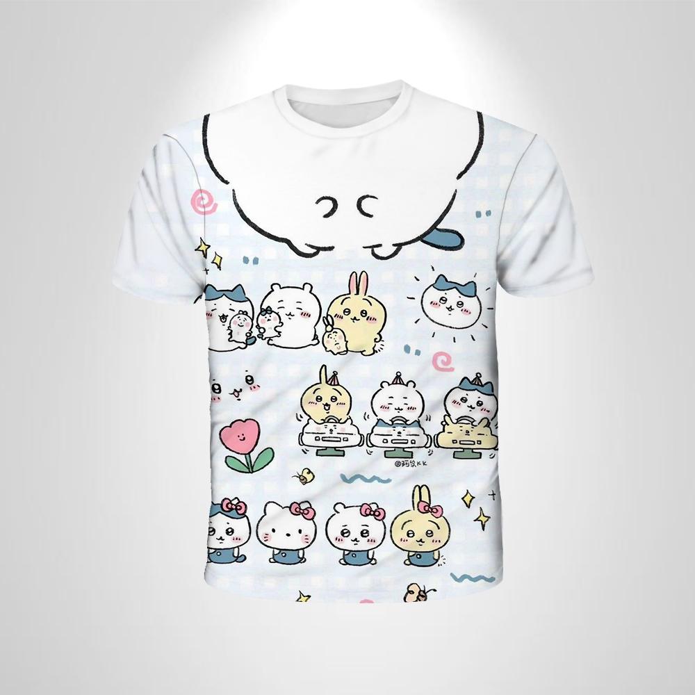 Summer Cute 3D Simple Fresh T-shirt  Anime Casual Breathable Oversized Comfortable Women Short Sleeved T-shirt