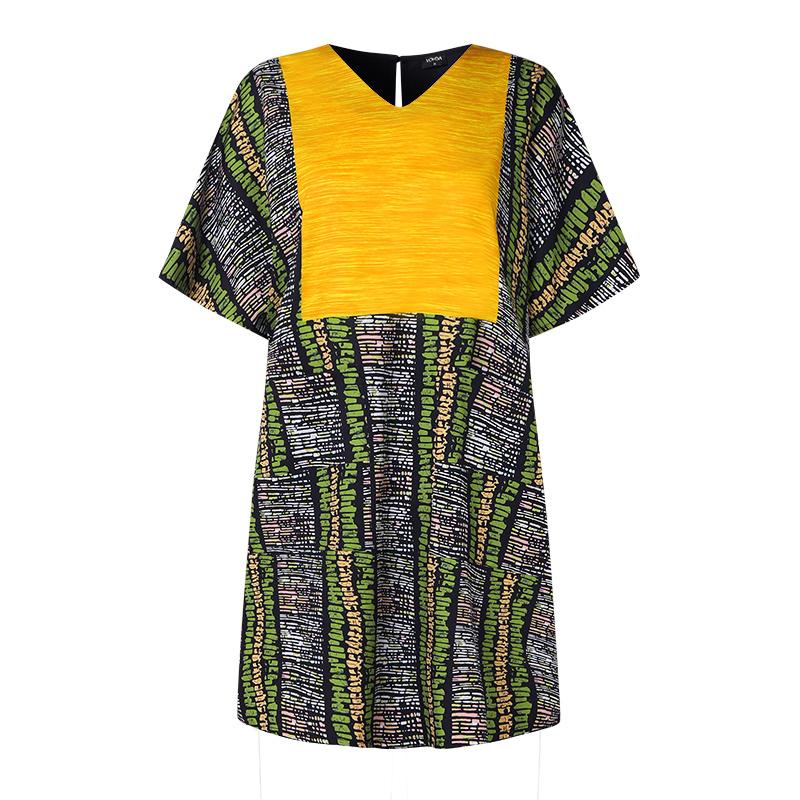 Women Plus Size V-Neck Short Sleeve Printed Tops & Pants Sets