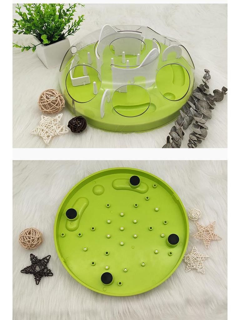 Cat Maze Treat Dispenser: Slow Feeder & Teaser Toy for Interactive Play & Intelligence Training
