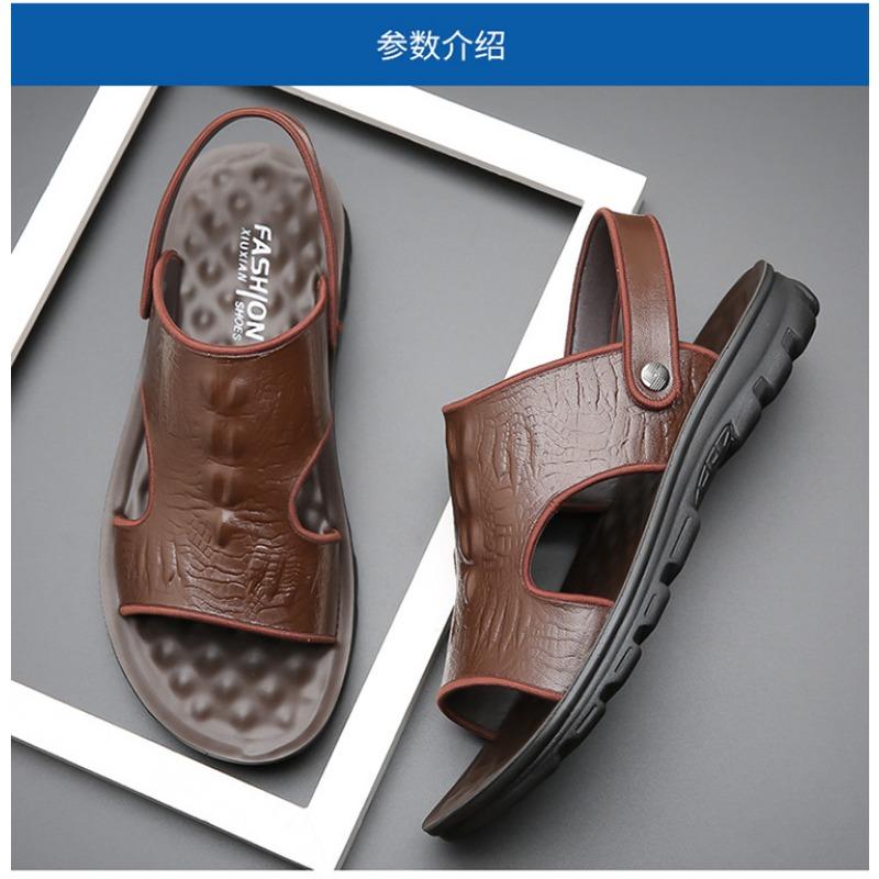 Fashion 2024 Summer Crocodile Pattern Men's Sandals Designer New Non-slip Outdoor Beach Man Shoes Casual Male Slippers