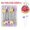 100/200/300Pcs Multicolor Patchwork Pins Butterflies Straight Pins  Fabric Dressmaking