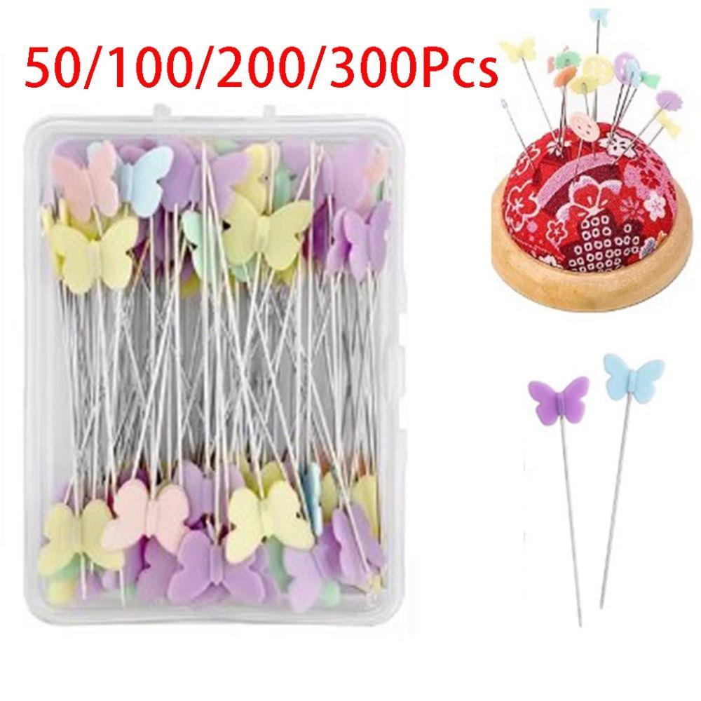 100/200/300Pcs DIY Dressmaking Pins Butterflies Sewing Needle Patchwork Pins  Wig Hairstyle Making