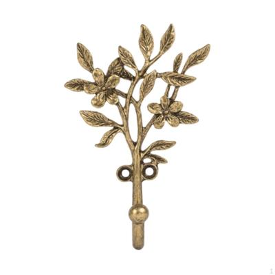 Botanical Wall Hook Decorative Cast Metal Mounted Hanger for Decorators, Homeowners,