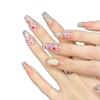 Yihe [Seine Garden] Blush Cat Eye Crushed Diamond Press-On Nails