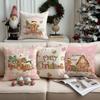1/4 Peças Fronha de Almofada de Natal, Capa de Almofada Casa de Biscoitos de Gengibre Doce de Cana, Capa de Almofada para Decoração de Casa de Férias de Inverno