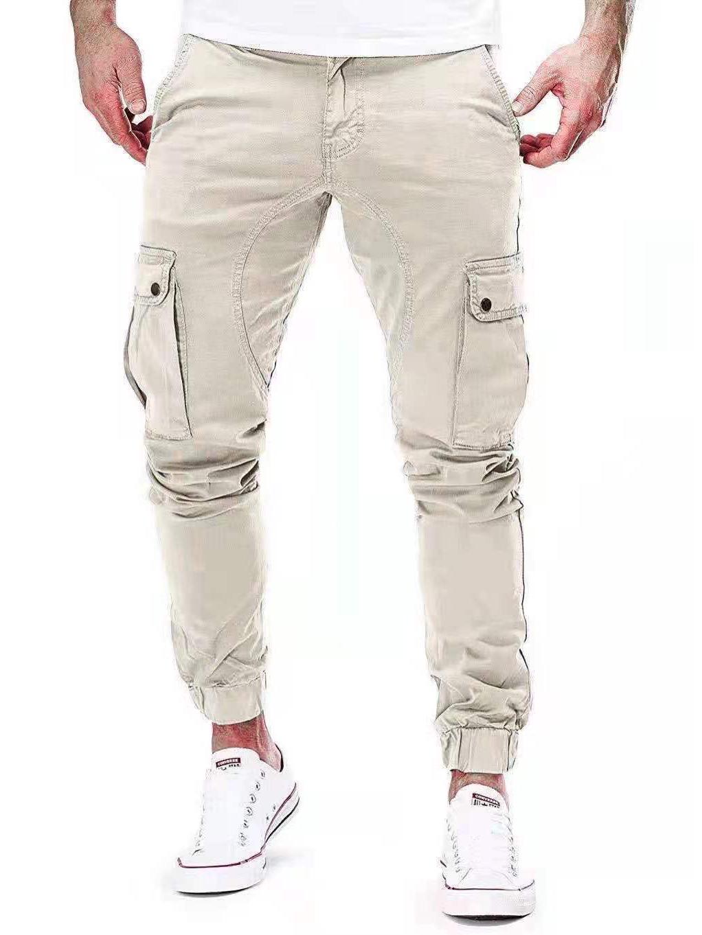 

Men s New Autumn Woven Casual Work Pants Double Extra Large грязно-белый