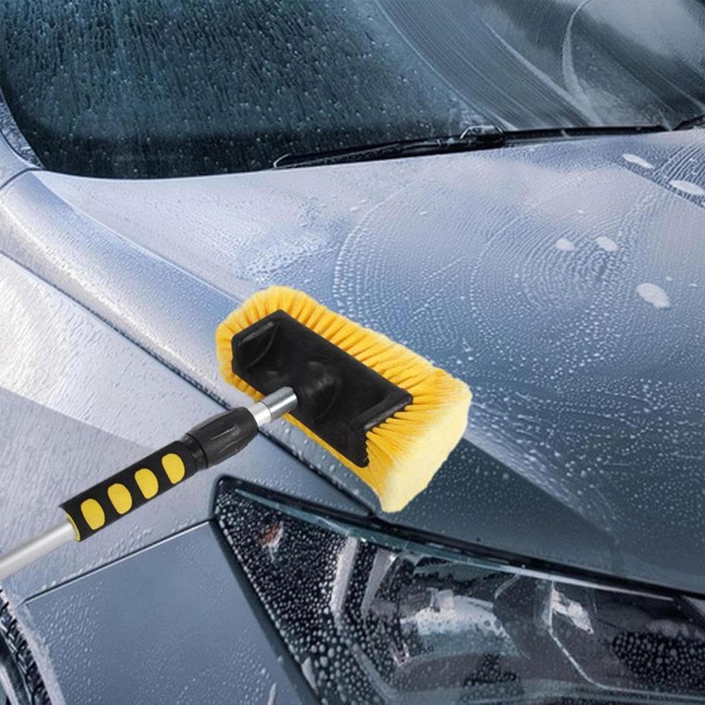 Car Wash Brush, Soft Bristle Cleaning Car Wash Brush Head with Hose Attachment, Cleaning