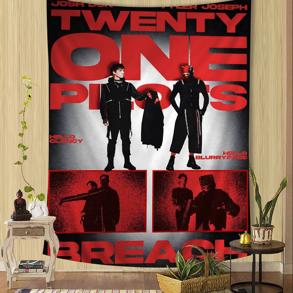 

TTwenty One Pilots Band Hanging Bohemian Tapestry Hanging Tarot Hippie Wall Rugs Dorm Home Decor 74x94cm(29x37in)