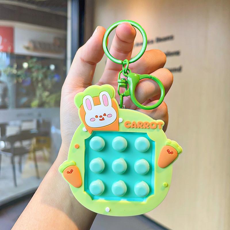Adorable Silicone Carrot Rabbit Keychain Stress Relief Toy For Bags And Cars