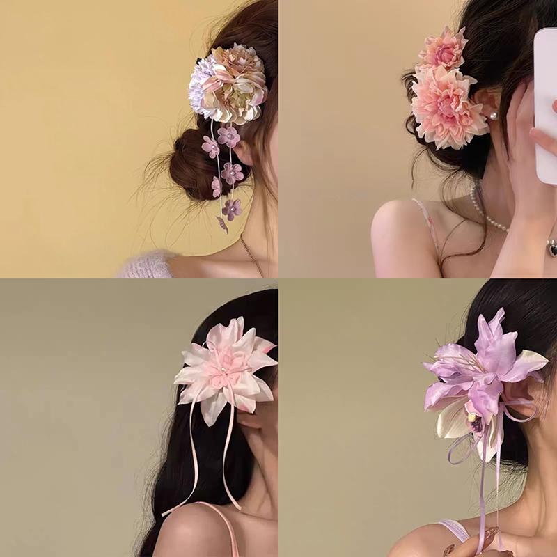Bohemian Vacation Style Flower Hair Clips  Simulation Flower Hairpin For Women Girls Sweet Hair Accessories Gifts