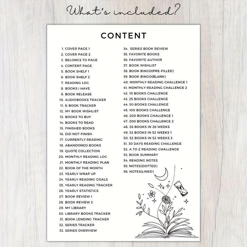 Reading Plan, Reading Book Review Plan, Book Review Log, Monthly Reading Log Librarian Gift, Bookworm Gift