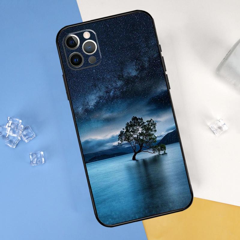 Star Space Moon Night Phone Case For iPhone 16 Pro 15 Pro 11 13 14 Pro Max 12 Mini XR 16 15 Plus 16e Cover Shell