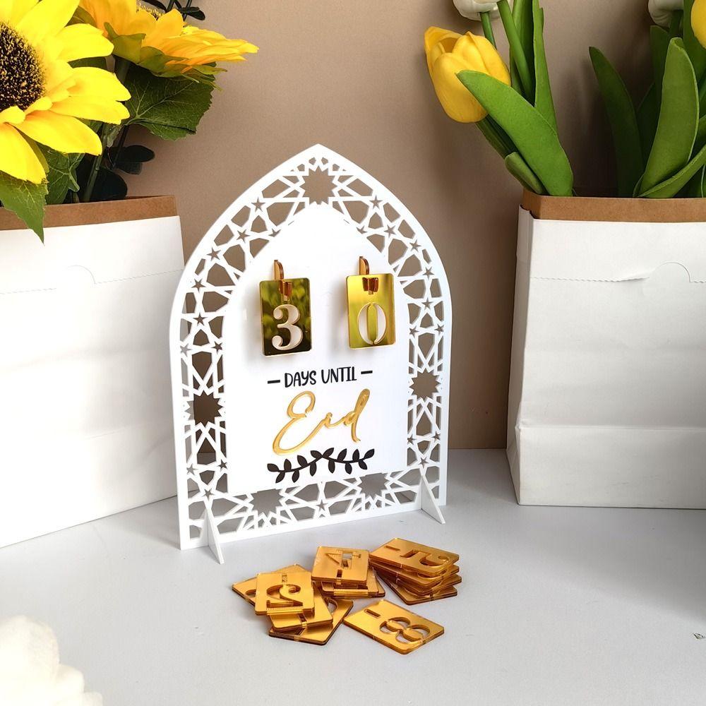 Acrylic Ramadan Countdown Calendar Mirror Surface Eid Mubarak Decoration  Eid Al-Fitr