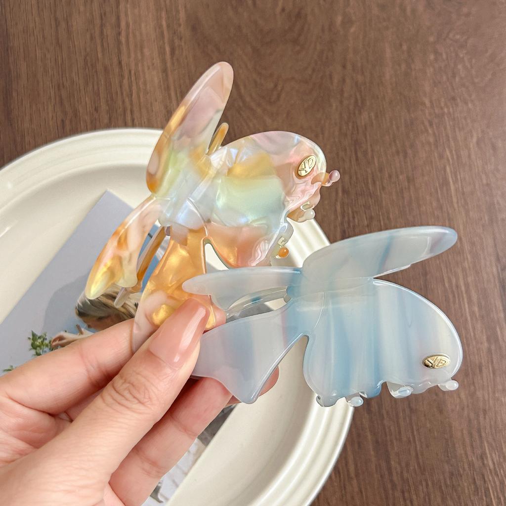 1pc Korean Acetate Butterfly Grab Clip, Sweet Medium Shark Clip Premium Half-tie Hair Pan Balls Hair Clip Hair Ornament
