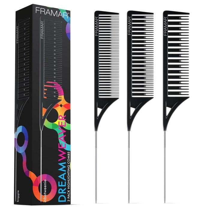 Dream Weaver Comb Set of 3 Black 25.5 x 25.5 x 3.5 cm