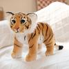 Simulation Cute Wild Animal Doll Small Leopard Tiger Lion Plush Toy Sitting Lying Sanding Pushie Gift