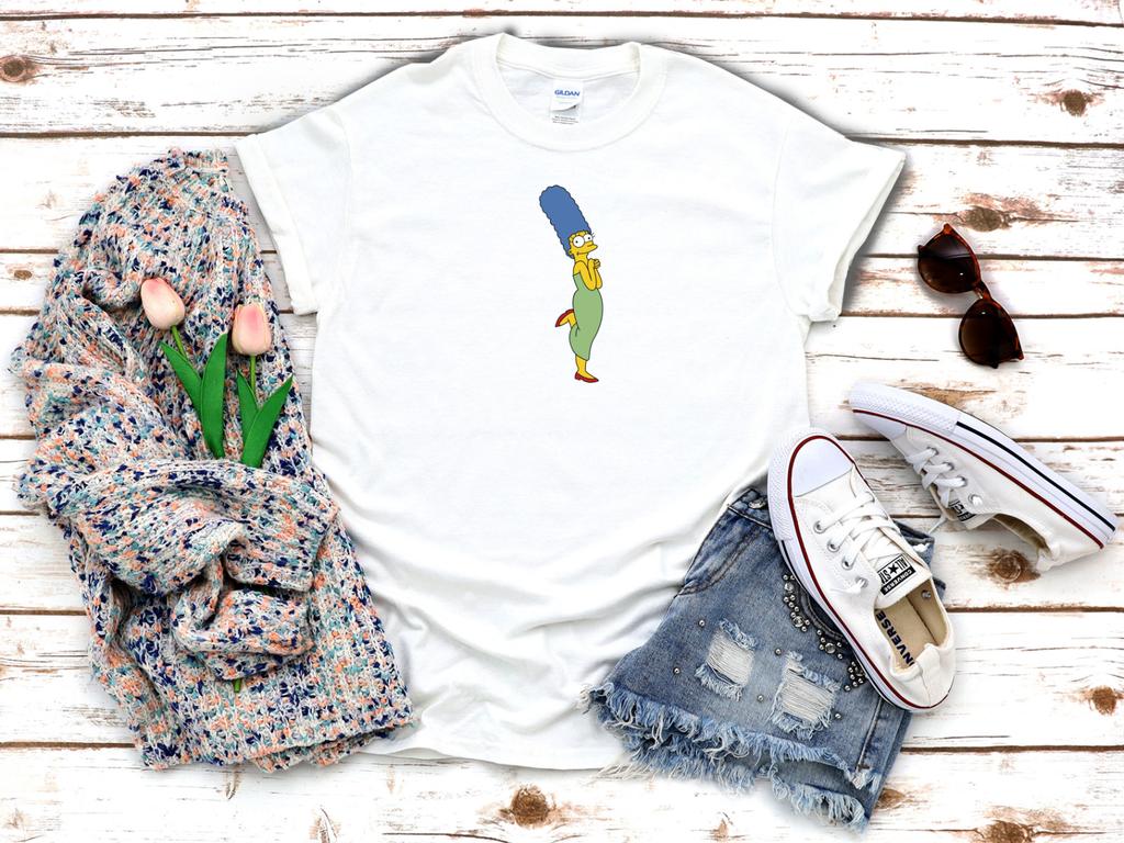 26 The Simpsons Marge Simpson Cartoon 3 4 Short Sleeve Woman T Shirt Unisex T-Shirt