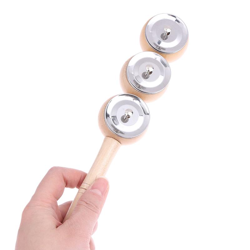 Orff Wooden Hand 3/6 Bell Portable Percussion Instrument For Music Enthusiast Baby Wooden Rattle Kids Educational Toys