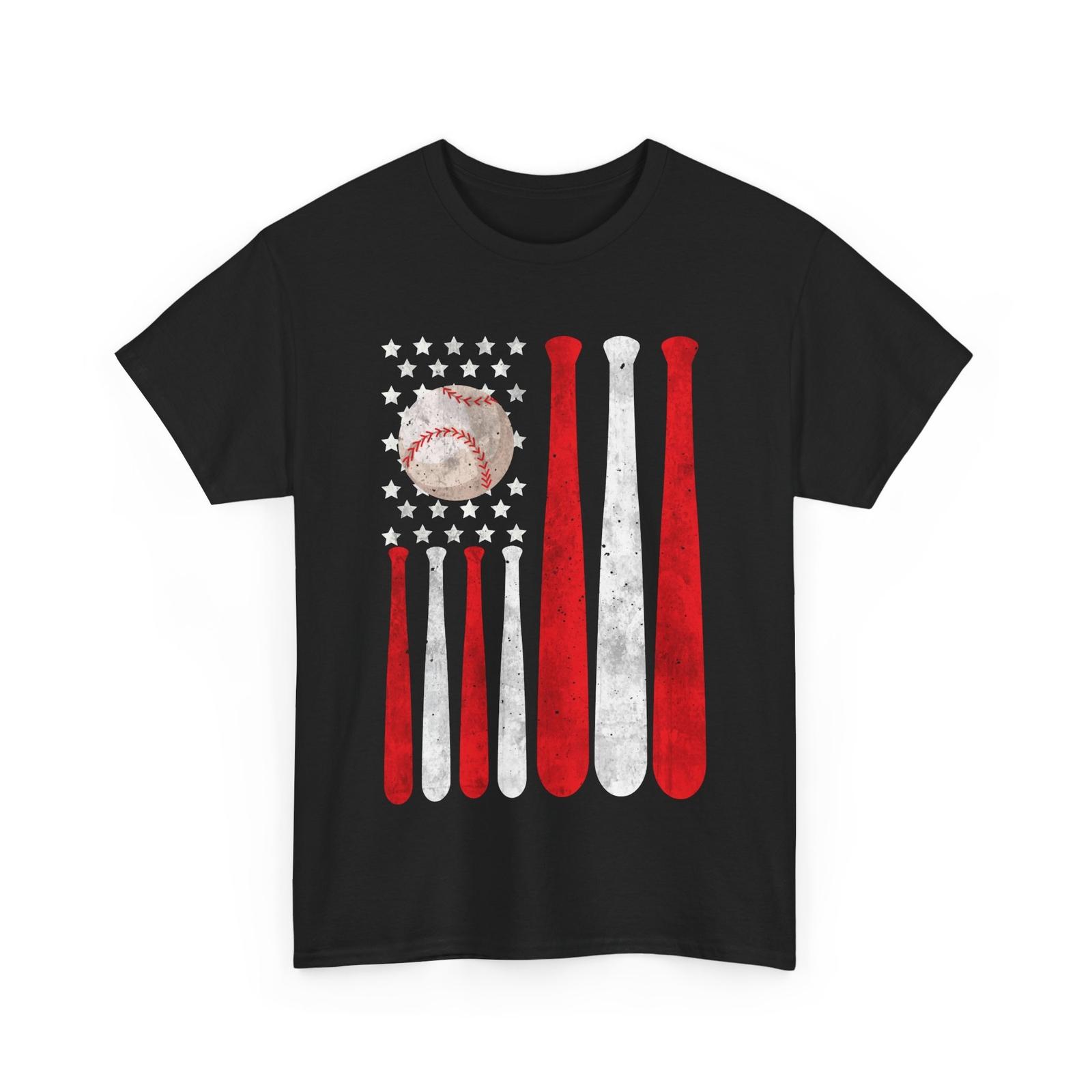 USA Flag Baseball T-shirt, Baseball Player Sports Lovers Vintage T-shirt XXL