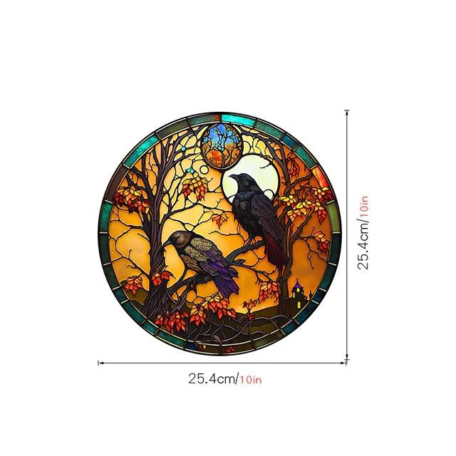 1-10PCS Halloween Stickers with Crow Cat Castle Tree Pumpkin Design Electrostatic Window Film for Home Party Decoration Use