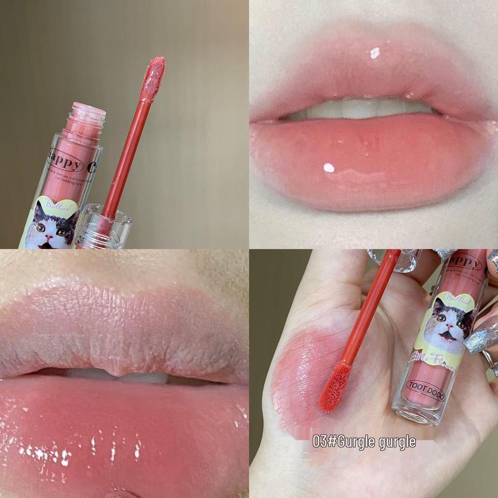 Toot Dodo Happy Meow Hydrating Clear Lip Gloss - Long-lasting, Pure Nude Makeup Lip Color for Women.