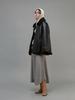 FROMWHERE Wool Draping Long Skirt Gray