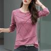 2025 Women's Loose Long Sleeve Bamboo Cotton T-Shirt - Plus Size Versatile Undershirt Top