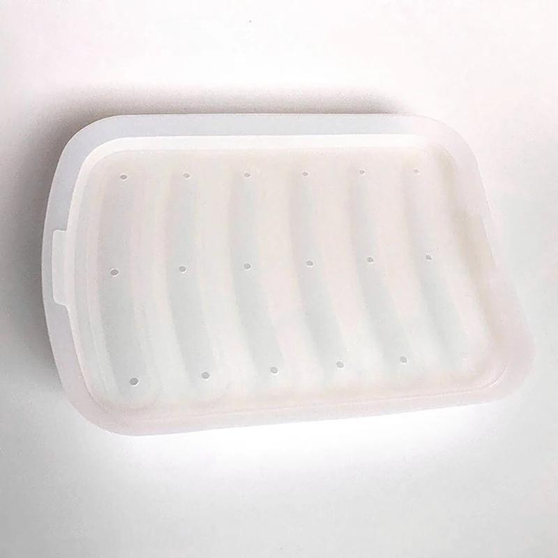 Sausage Maker Mould 6 Grids Silicone DIY Ham Hot Dog Making Moulds With Lid Kitchen Household Sausages Cake Baking Tools Molds