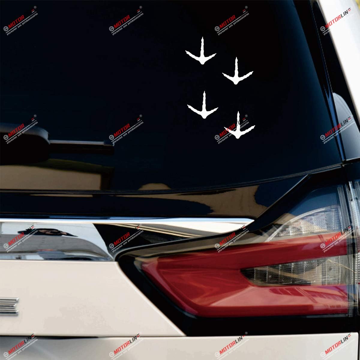 

Turkey Track Print Hunting Hunter Vinyl Decal Sticker - 5 Pairs White, 2 Inches - No Background for Car Boat Laptop Cup