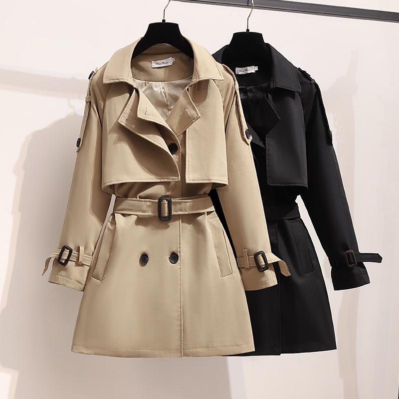 

Korean Style Women s Mid-Length Slim Trench Coat - Spring/Autumn Fashion 3XL хакі