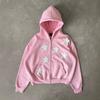 Unisex Kapuzenpullover mit Sternenprint, locker, Streetstyle, Reißverschluss