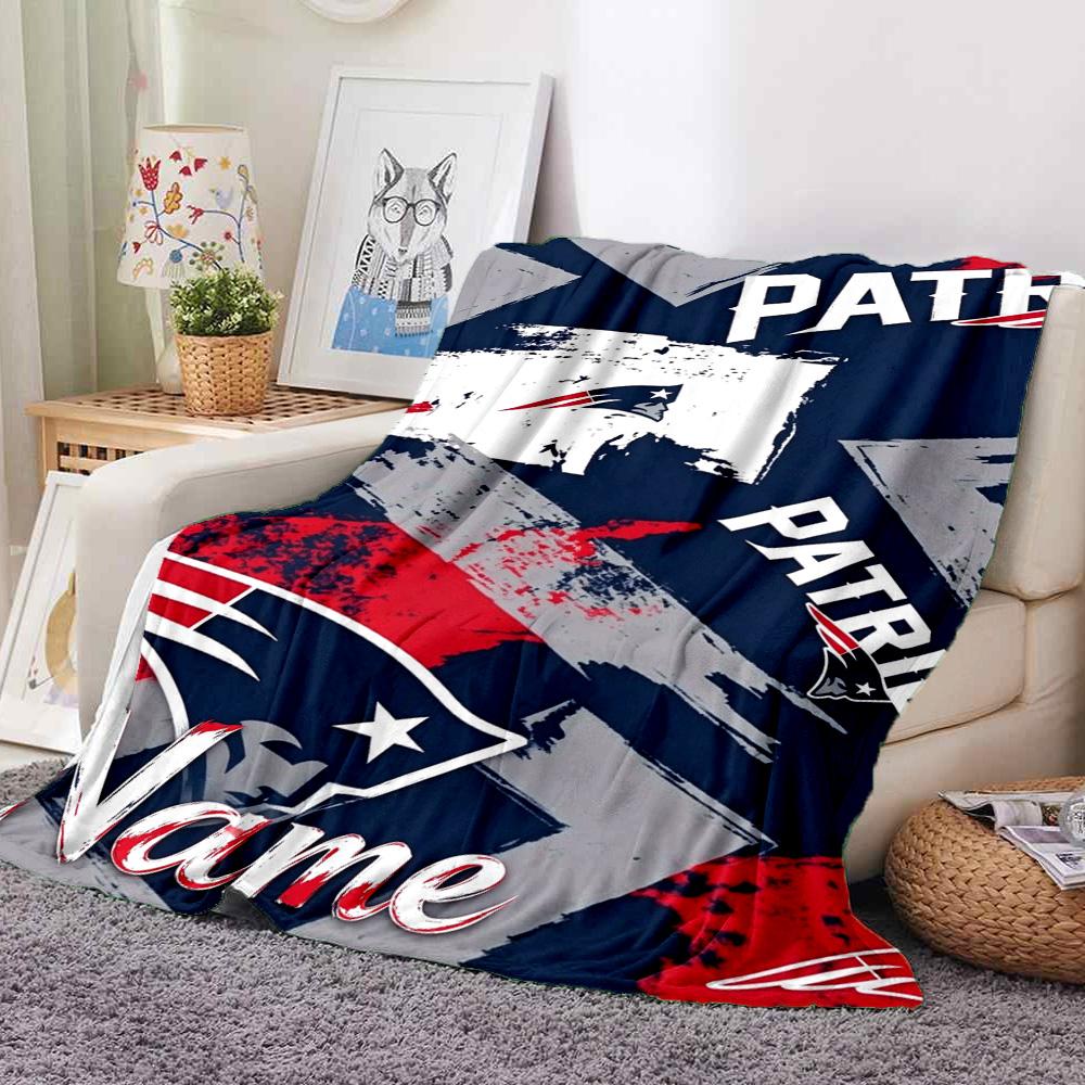 Custom Patriots Fan Gear Soft Throw Blanket Flannel Blanket Warm Sofa Bed Camping home Decor Unique Christmas Gift C1033