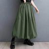 Saia Feminina Cintura Alta Barra Larga Maxi Saia com Bolsos Cor Sólida Caimento Solto Casual Saia Botão para Festa à Noite