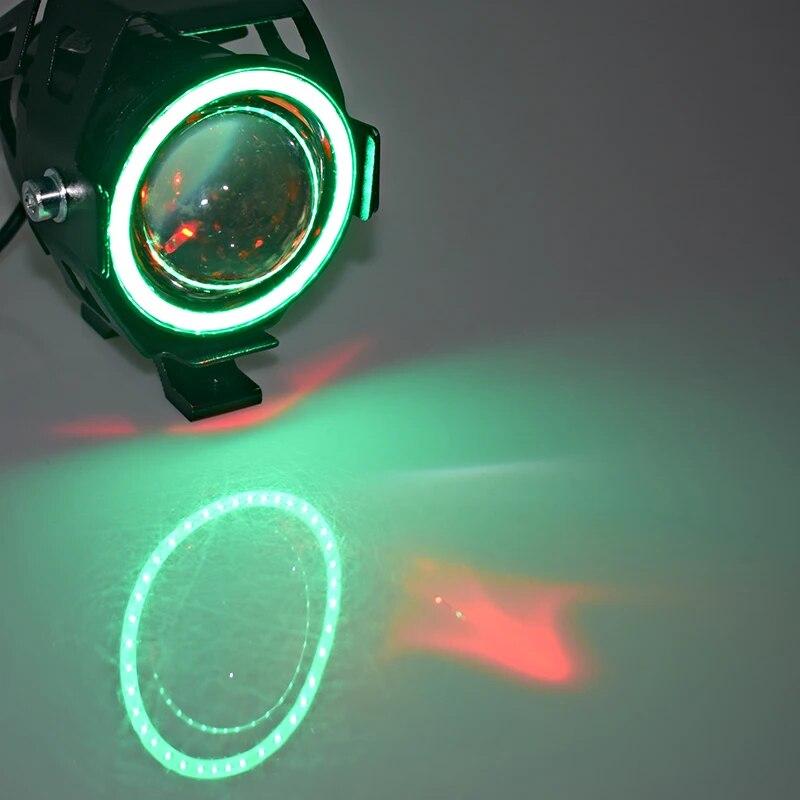 Motorcycle LED 12v 125w Headlights Car Spotlights 6000k Motorbike Work Head Lamp LED Angel Eye Lights Fog Lamp